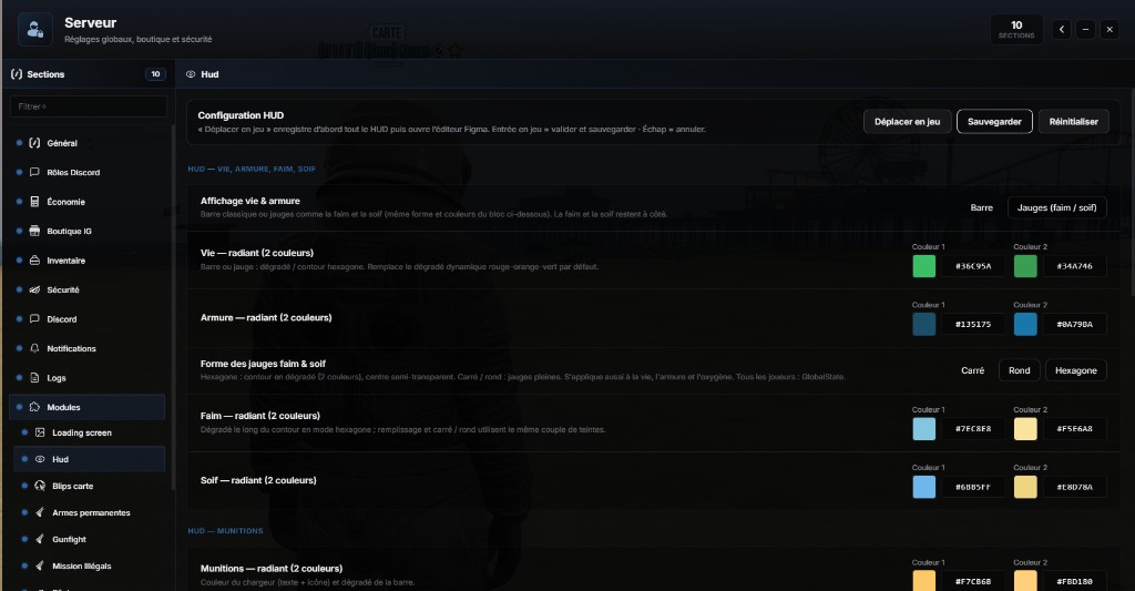 /gestion > Modules > HUD : couleurs et formes des jauges