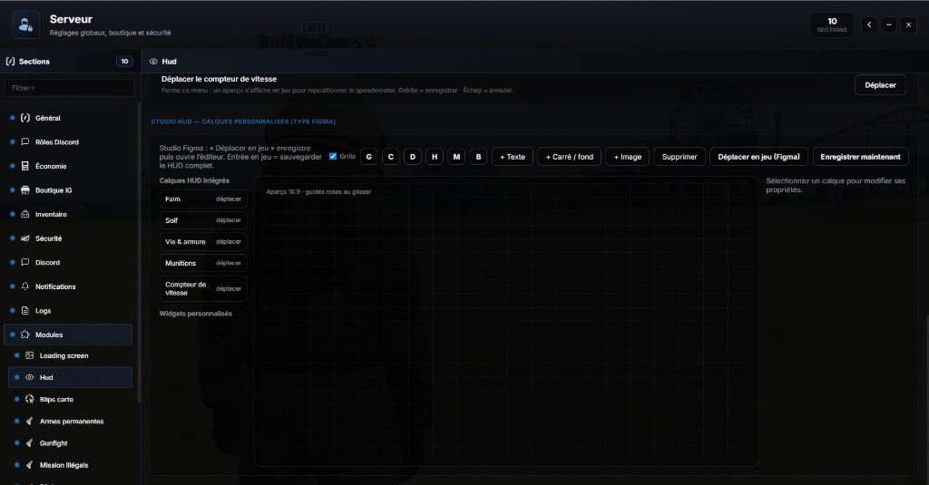 Studio HUD : calques Figma et déplacement in-game